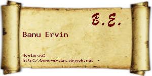 Banu Ervin névjegykártya