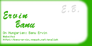 ervin banu business card